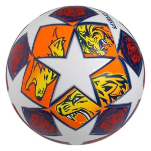 Minge de fotbal cu model Tiger Nr.5, Alb-portocaliu - Img 1