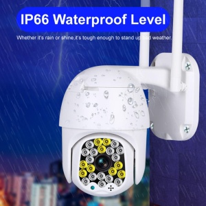 Mini camera de supraveghere CCTV IP PTZ WiFi de 2.5, IP66, wireless, infrared, rotatie 355°, alba - Img 9