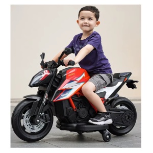Motocicleta electrica pentru copii 3 ani+, Motor 50W, Baterie 12V7AH, cu roti ajutatoare, lumini si muzica - Img 7