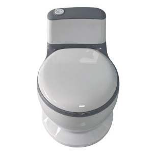 Olita vas de toaleta, din plastic, cu sunet, dimensiuni 27x27x32cm, alb-gri - Img 5