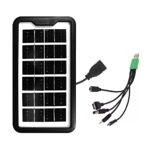 Panou solar portabil de 3W, GD Super GD-10X, IP65, cu mufe pentru incarcare device-uri, 27x15.5x1.5 cm, negru - Img 1