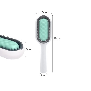 Perie colecatare par pentru caini si pisici, pentru curatare covor, canapea sau haine, umed sau uscat, din silicon, alb-verde - Img 8