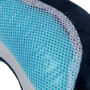 Perna de calatorie anatomica cu memory foam si cooling gel, Dimensiune 27cm, Albastru - Img 4