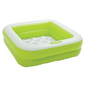Piscina Patrata pentru Copii, Intex, capacitate apa 57 L, dimensiune 86x86x25cm, verde-alb - Img 1