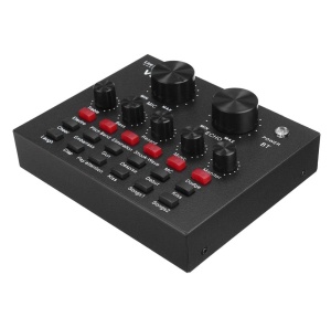 Placa sunet V8 multifunctionala, cu bluetooth, 12 efecte de sunet, mufe Micro USB, 6 moduri microfon, negru - Img 2