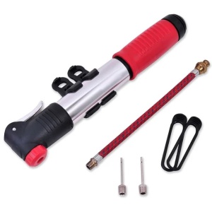 Pompa mini de mână din aluminiu, multifuncțională, negru