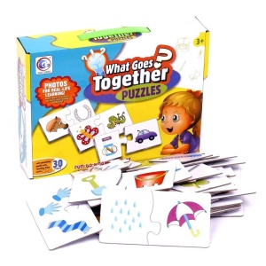 Puzzle educativ de potrivire imagini, cu 30 piese, pentru copii 3 ani+