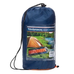 Sac de Dormit Impermeabil, cu Protectie Solara (UPF50+), (170+30)x70cm, Bleu-Portocaliu - Img 1