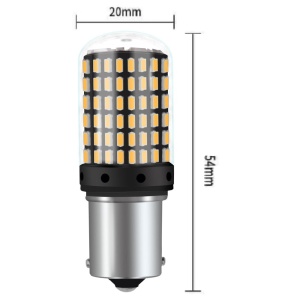 Set 2 becuri LED Canbus 1156 BA15S P21W 3014, cu 144 LED-uri, 20W, pentru marsarier, semnalizare, sau frana - Img 6