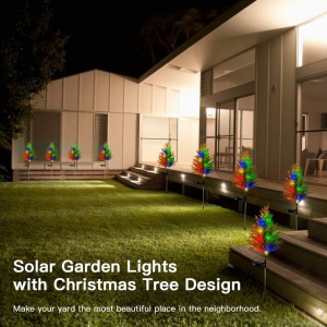 Set 2 lampi solare tip bradut tuia cu 8 Led-uri colorate, Inaltime 74cm, Senzor de lumina - Img 8