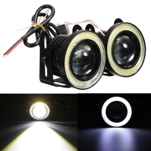 Set 2 proiectoare LED cu lupa si Angel Eyes, diametru 64mm, 6500K, 3200LM - Img 2