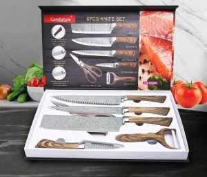 Set 4 cutite de bucatarie, foarfeca si decojitor CooKstyle CS-0238D - Img 3