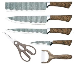 Set 4 cutite de bucatarie, foarfeca si decojitor CooKstyle CS-0238D - Img 1