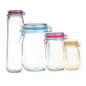 Set 4 pungi de depozitare pentru alimente, cu fermoar, 4 dimensiuni - Img 2