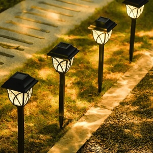 Set 6 lampi solare decorative de gradina tip felinar, Iluminare ambientala, Rezistente la exterior - Img 7