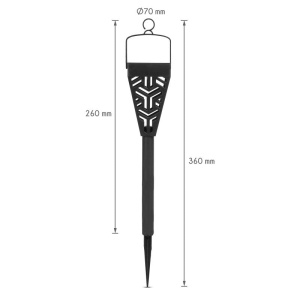 Set cu 6 lampi solare decorative pentru gradina, 2 in 1, suspendata sau infipta, negru, cu lumina alba calda - Img 9