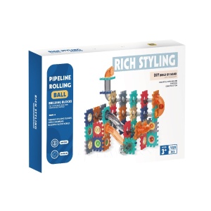 Set de Constructie 125 Piese cu Tuburi si Bile pentru Copii 3+ ani, Blocuri de Asamblat DIY, Multicolor - Img 5