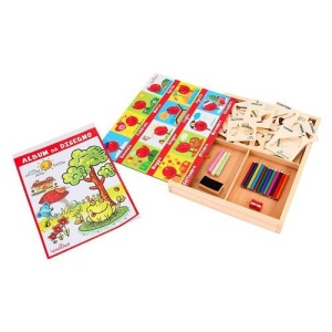Set de desen cu tablita si accesorii, Globo Legnoland pentru copii de 3 ani+ - Img 3