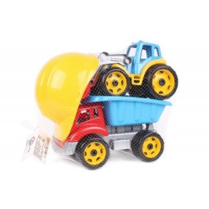 Set de joaca pentru copii cu utilaje de constructii, basculanta, excavator si casca de protectie - Img 2