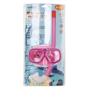 Set Masca si Tub Snorkeling, pentru Copii intre 6-12 Ani, Roz Fucsia - Img 2