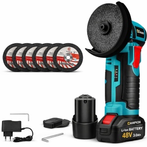 Set mini polizor portabil CAMPION cu 2 acumulatori 48V, 19500rpm, 6 discuri