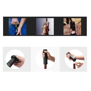 Set Tirbuson Electric, 4 in 1 cu taietor de folie, dop de vid si aerator/varsator de vin, Desfacator Pentru Vin, Premium, Multifunctional, Negru - Img 11