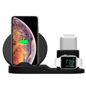Statie de incarcare rapida 3 in 1 pentru telefon, ceas si casti, portivit pentru iPhone, Apple Watch si AirPods - Img 4