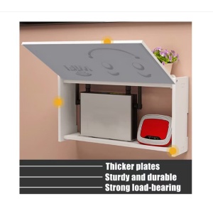 Suport de perete pentru router sau alte obiecte, din ABS, 40x20x9cm, alb - Img 4
