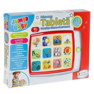 Tableta interactiva cu touchscreen pentru copii 18+ luni, Functionare in limba romana, 12 activitati educationale, Cunostinte, Cantece, Jocuri, Lumini, Dezvolta abilitatile cognitive si motorii, Functionare cu baterii 3 x AAA (neincluse), Multicolor - Img 3