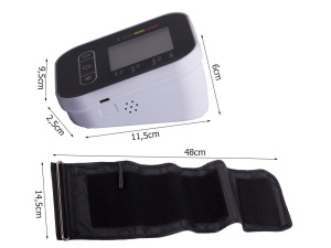 Tensiometru electronic pentru brat, cu ecran LCD, arata artitmia, functioneaza cu baterii, alb cu negru - Img 12