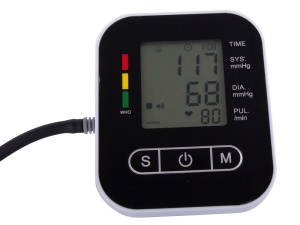 Tensiometru electronic pentru brat, cu ecran LCD, arata artitmia, functioneaza cu baterii, alb cu negru - Img 14