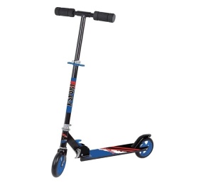 Trotineta din aluminiu cu ghidon reglabil, Greutate maxima 100 kg, Albastru cu rosu