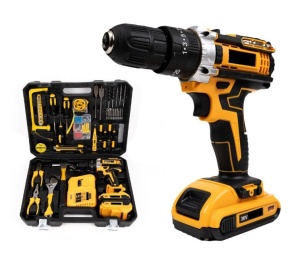 Trusa bormasina cu percutie, 2 acumulatori 36V 5Ah si alte 110 accesorii incluse