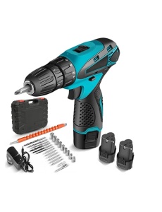 Trusa cu surubelnita electrica fara fir, 2 acumulatori 12V, 24 de accesorii incluse