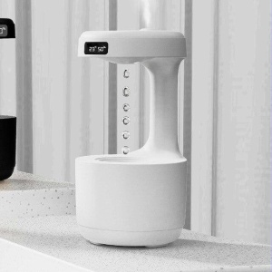 Umidificator si Difuzor de Aroma Tehnologie Anti-Gravity Drop 800ml, cu Afisaj Ora - Img 3