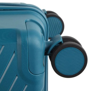 Valiza Tip Troler de Calatorie, Petrol, cu Dungi Reliefate, 58L - Img 6