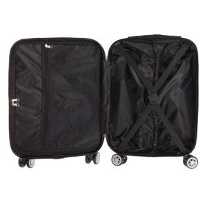 Valiza - Troler Model cu Dungi Reliefate, Capacitate 33L, Culoare Gri metalizat - Img 5
