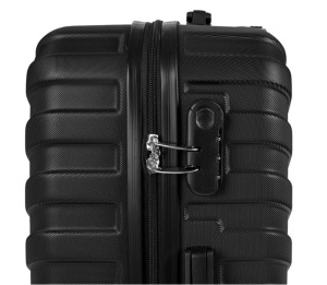 Valiza - Troler, Model cu dungi reliefate, Capacitate 60L, Negru - Img 6