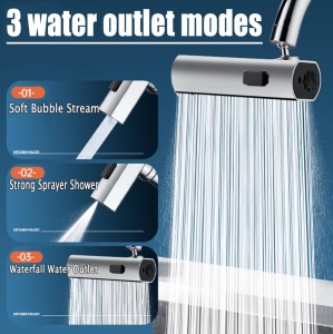 Adaptor prelungitor universal pentru baterii de bucătărie sau baie, cu braț rotativ la 360° și funcție de economisire a apei - Img 13