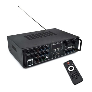 Amplificator sunet GF777, 300 W, cu bluetooth, telecomanda si functie Karaoke, negru - Img 2