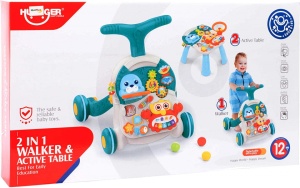 Antepremergator pentru copii 12 luni +, Malplay 2 in 1, cu jucarii detasabile, albastru - Img 17