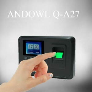 Aparat de control acces cu amprenta digitala si/sau cod pin, contorizare angajati, Andowl Q-A27, negru - Img 3