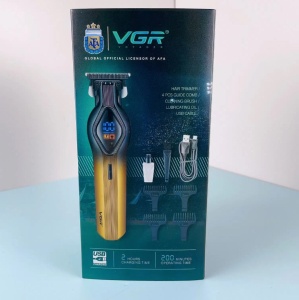Aparat de tuns profesional V-921, fara fir, cu 7 accesorii, 4 distantiere, negru-auriu - Img 7