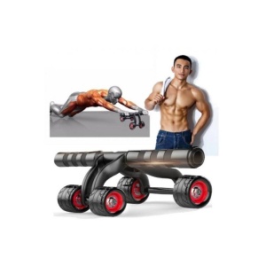 Aparat fitness pentru exerciti cu 4 roti pentru abdomen, spate si brate