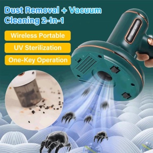 Aspirator manual 3 in 1, cu lumina UV, portabil, anti-acarieni si bacterii, 120W - Img 4