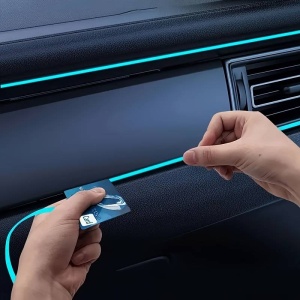 Banda LED RGB cu lumina ambientala pentru interiorul masinii, 2m, 3m sau 5m lungime - Img 4