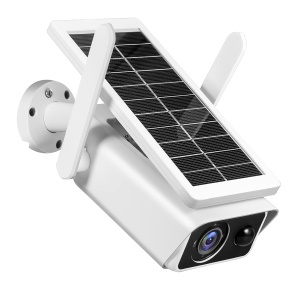 Camera de supraveghere solara, IP66, Full-HD, 2MP, infrared, cu microfon si difuzor, alb - Img 1