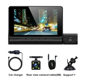 Camera Tripla Auto DVR , cu Ecran Tactil, Video Full HD 1080x1920, Senzor Miscare, Negru - Img 7