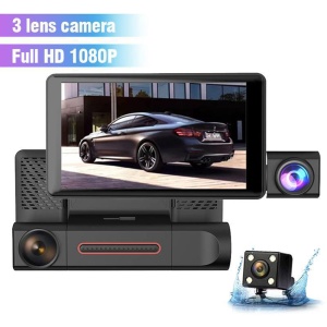 Camera tripla auto DVR, Full HD 1080p, display 4 inchi, unghi de 170° - Img 2