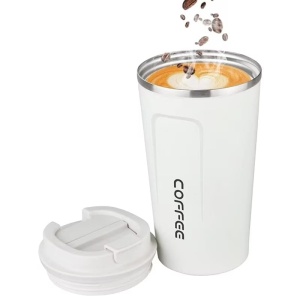 Cana termos din inox pentru cafea sau alte bauturi - Capacitate 510 ml - Alb